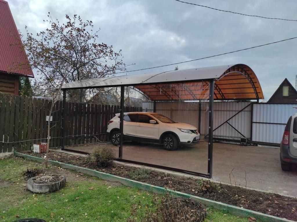 Прозрачные шторы ПВХ для навеса под автомобиль в посёлке Хомутово